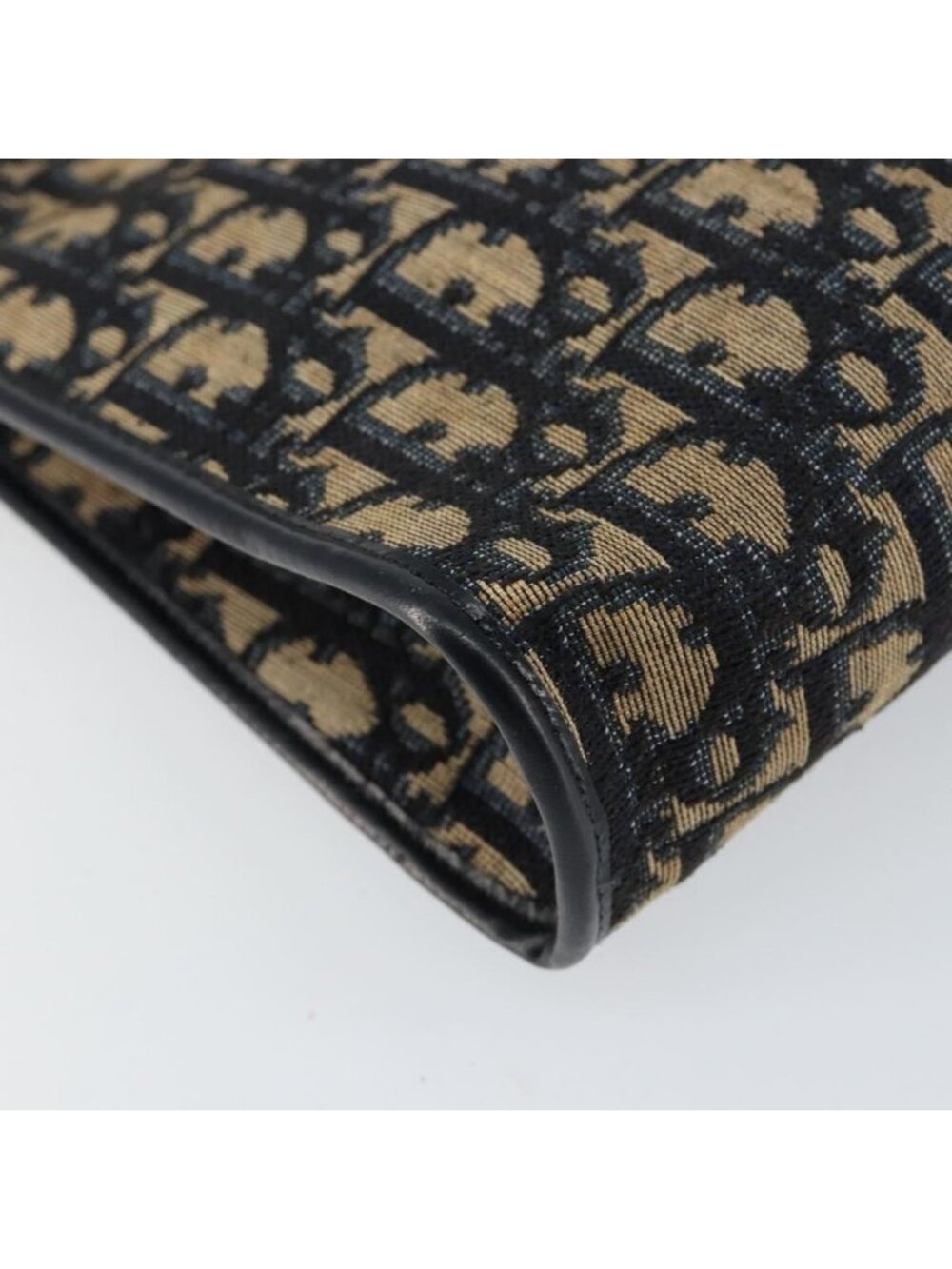 Authentic Christian Dior Trotter Canvas Shoulder Bag Navy Gold - Picture 3 of 16